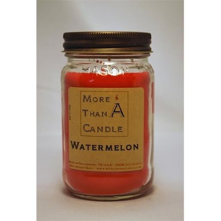 MORE THAN A CANDLE More Than A Candle WTM16M 16 oz Mason Jar Soy Candle; Watermelon WTM16M